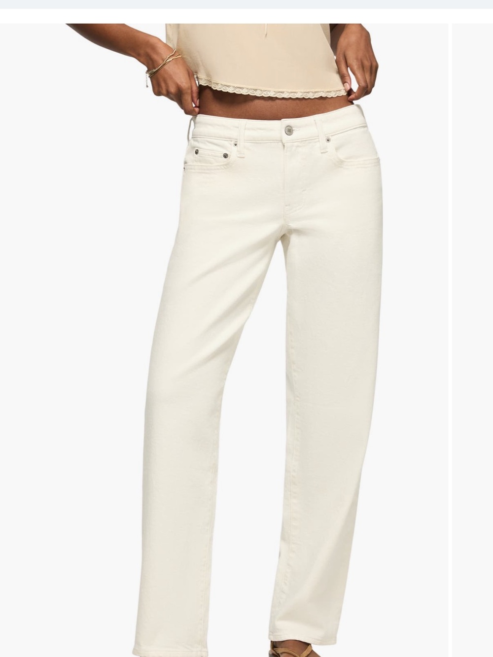 Lucky Brand Women’s Straight-Leg Jeans in Off-White/Cream